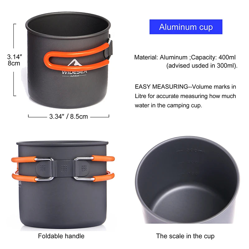 Camping Cookware Set Tableware  Portable Pot