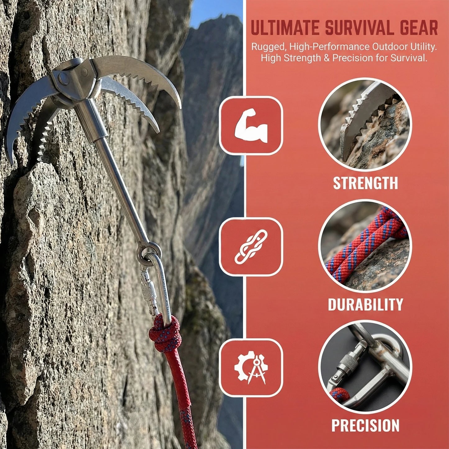 Grappling Hooks with 20M Auxiliary Rope