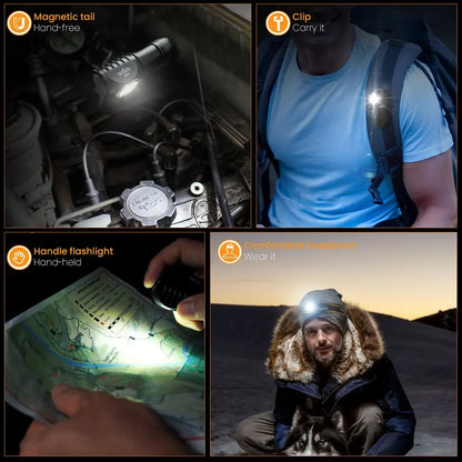 Rechargeable Mini Headlamp Angle Flashlight