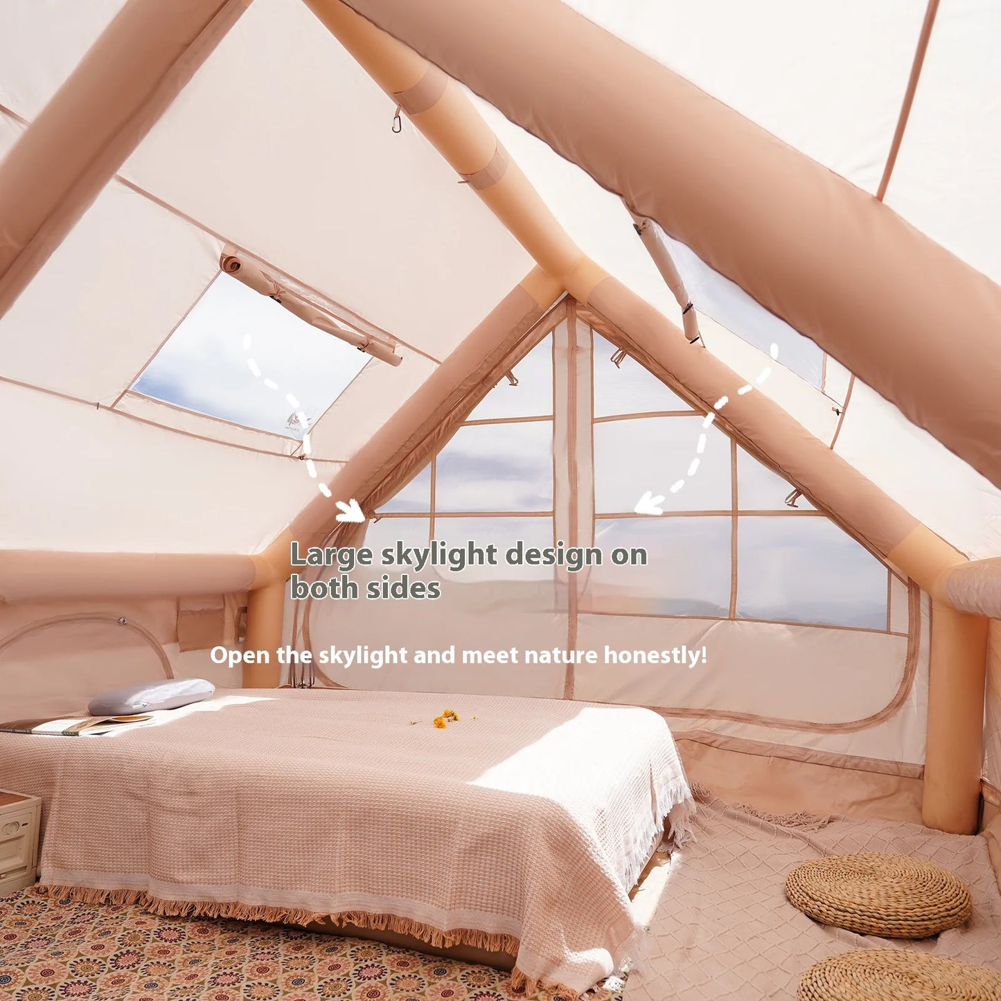 Luxury Inflatable Tents With Stove Plug,