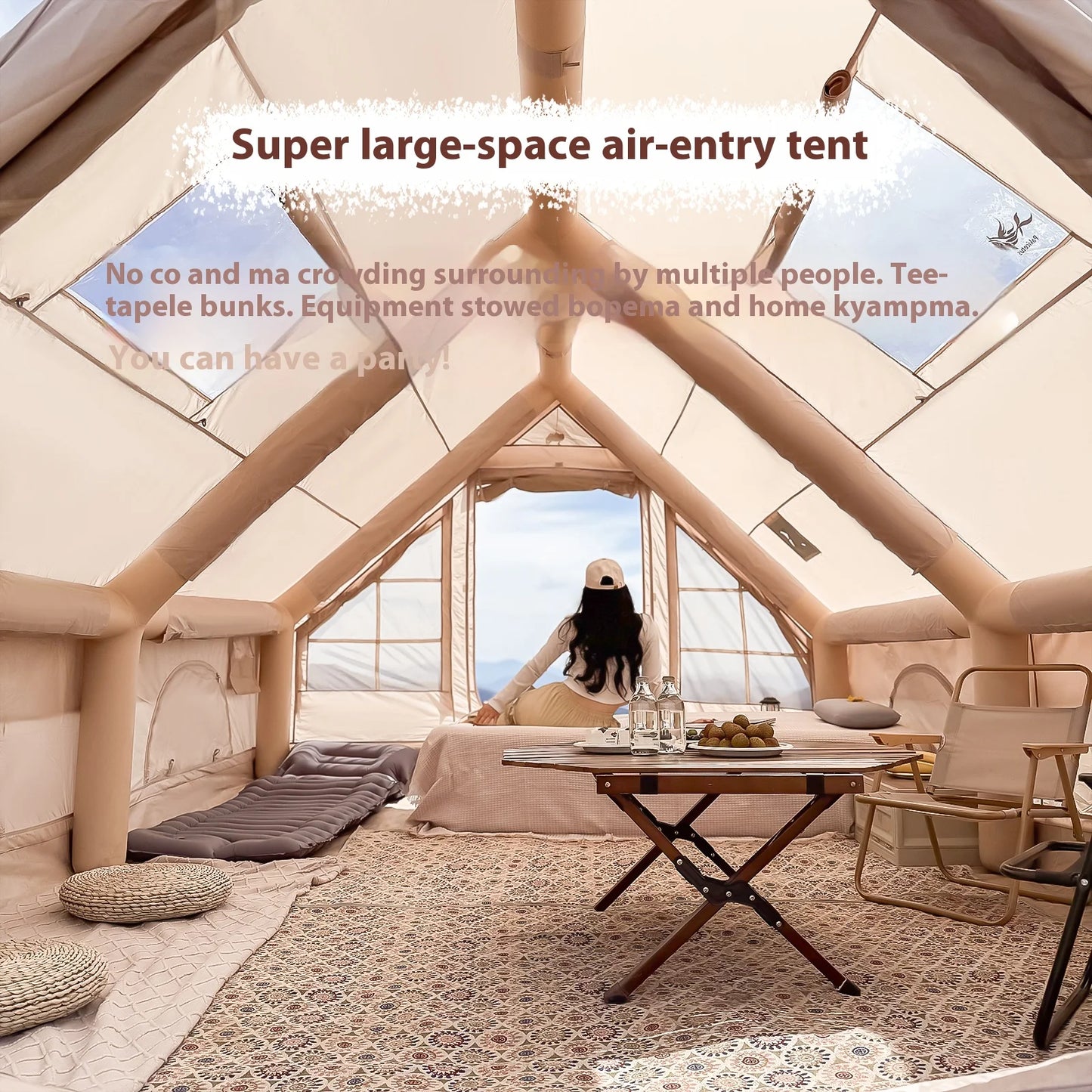 Luxury Inflatable Tents With Stove Plug,