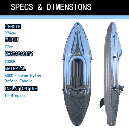 Inflatable Kayak Fishing Boat 1 Person