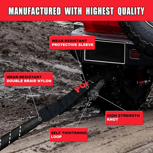 Heavy Duty 1in x 30ft Kinetic Recovery Rope,