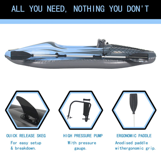 Inflatable Kayak Fishing Boat 1 Person