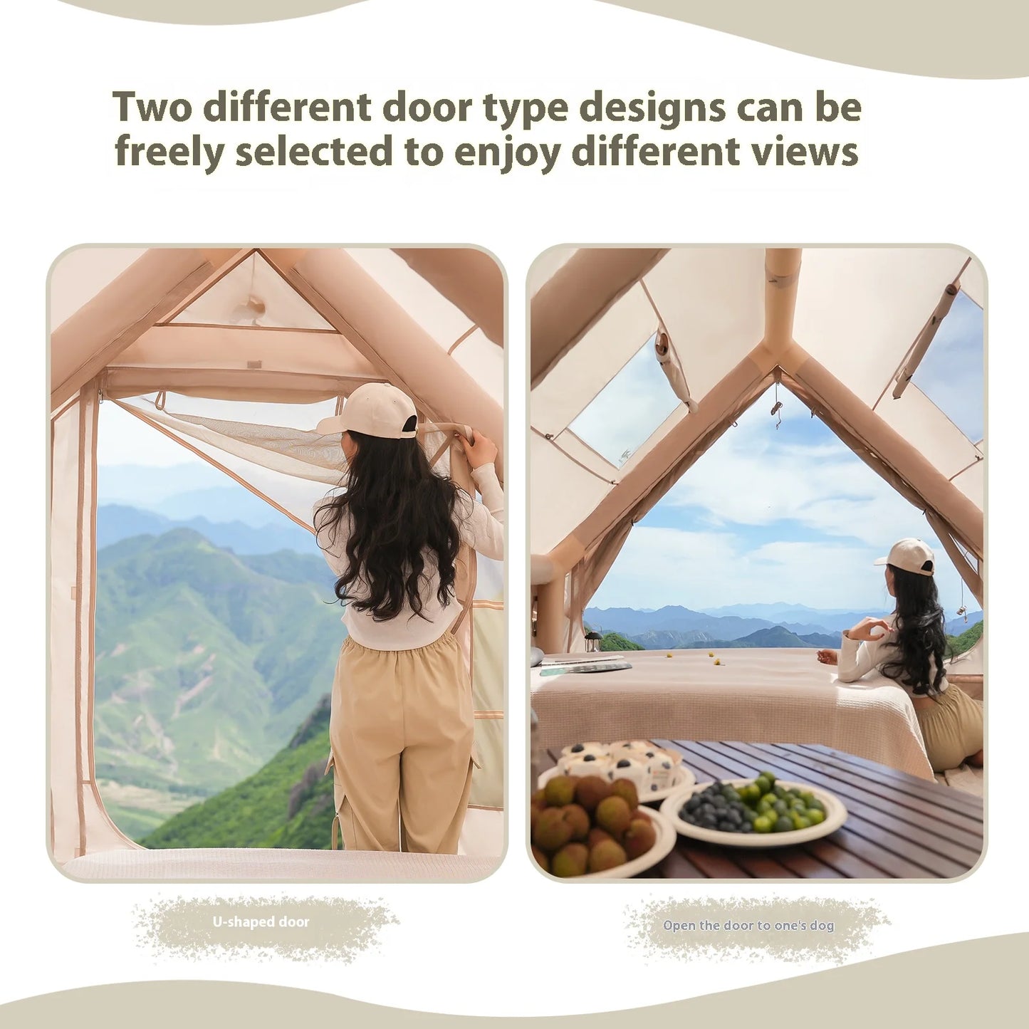 Luxury Inflatable Tents With Stove Plug,