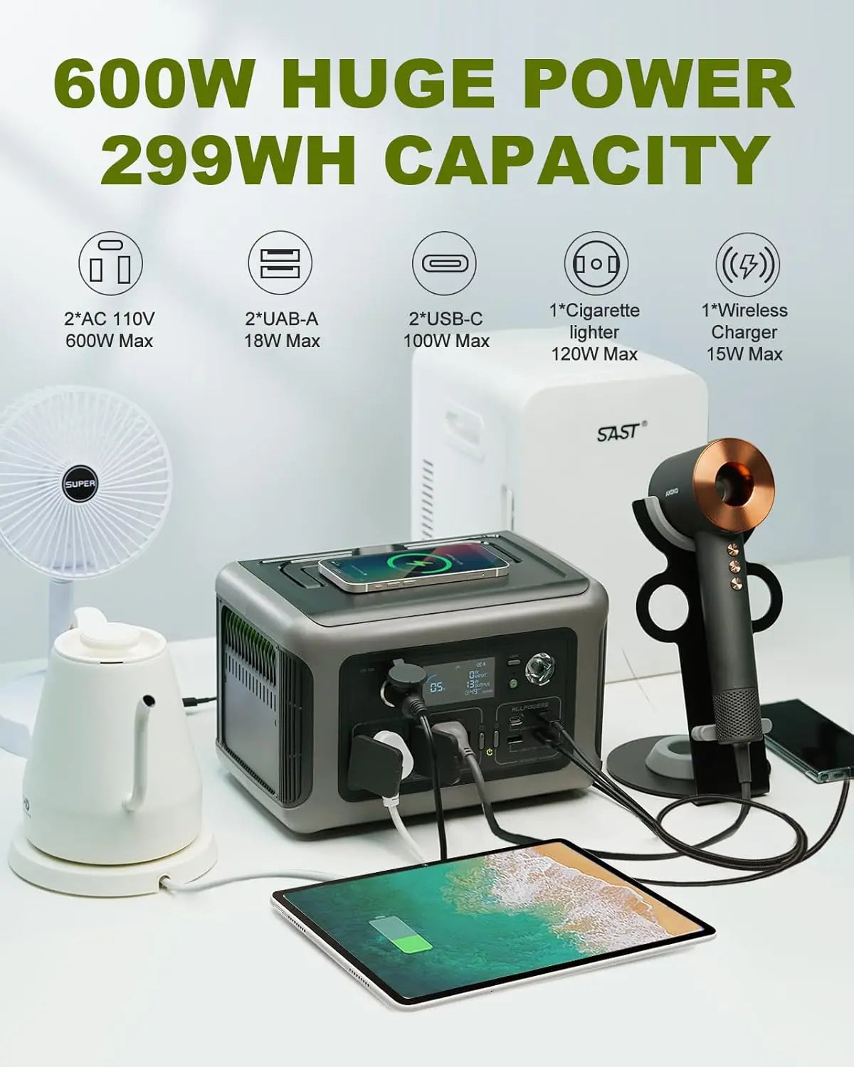 Portable Power Station Battery with Outlets