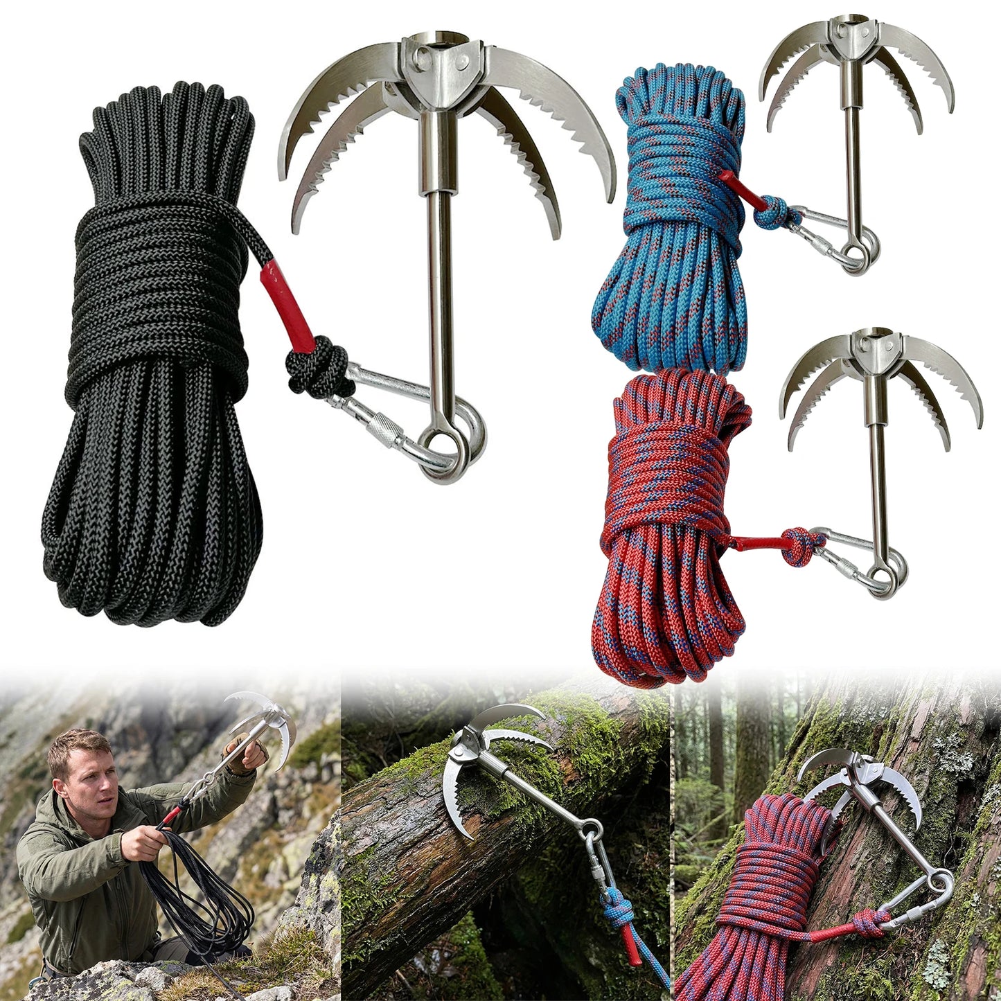 Grappling Hooks with 20M Auxiliary Rope