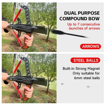 7-shot Archery and Steel Ball Dual-purpose Bow